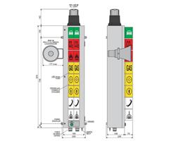 ITS08ER230L1FL1S Inelth I-16503-1 Light Column type ITS-08-ER-230-L-1FL-1S w/ 8 symbols i.a.t. I-16503-1